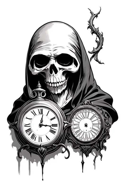 Grim Reaper With A Clock
