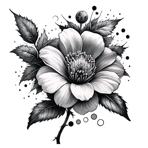 Primrose Flower With A Moon Phases