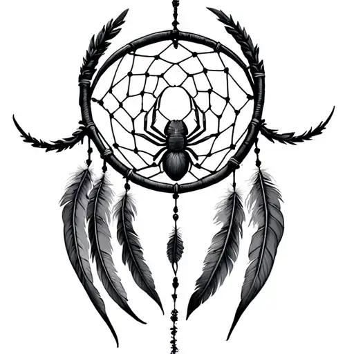 Dream Catcher With Spider At The Centre