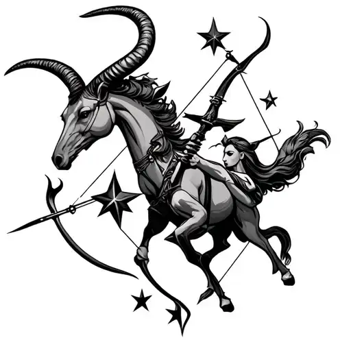 Capricorn And Sagittarius Archer Shooting Star