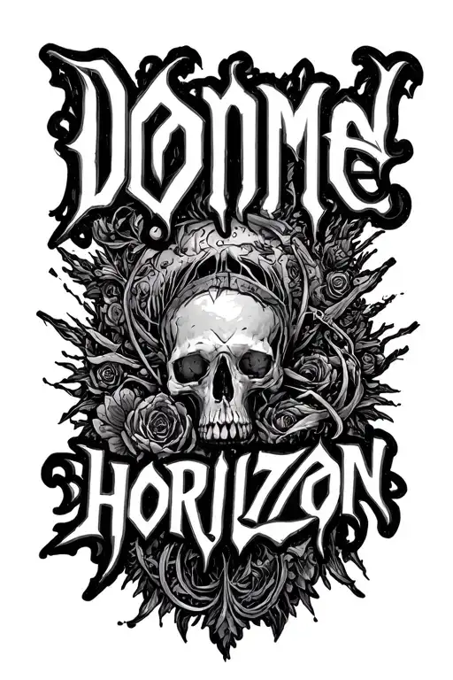 The Word Doomed In From Of The Bring Me The Horizon Logo