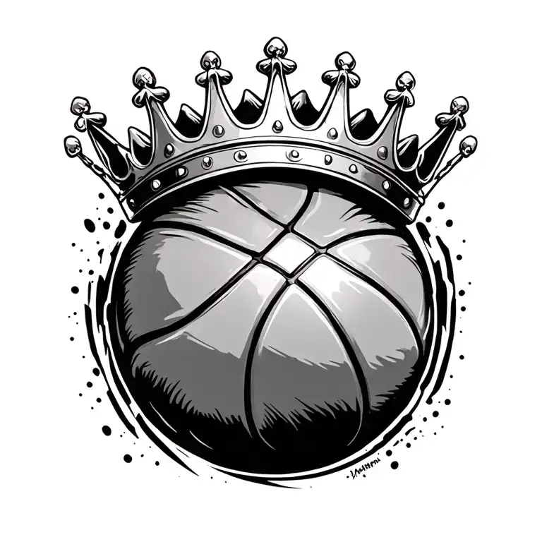 Basketball Ball In Crown Surrounded