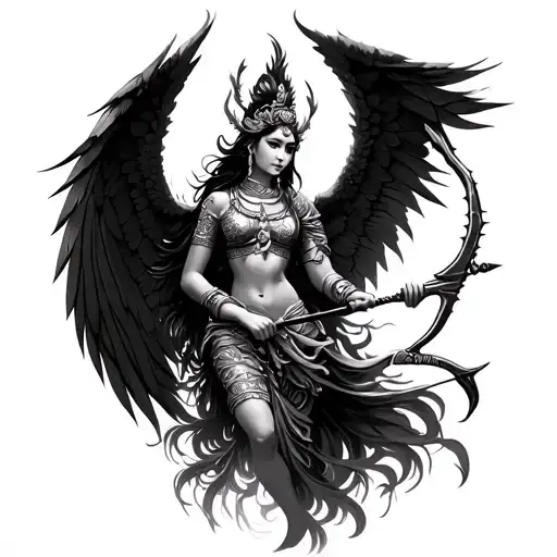 Balinese Barong Female Angel Holding A Bow Or Arrow