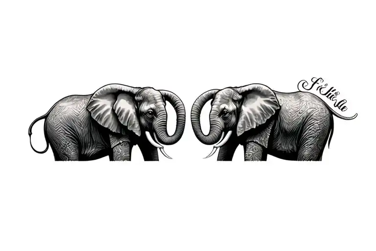 Write Ellie And Riley Dark Shade With Elephant Traditional Style