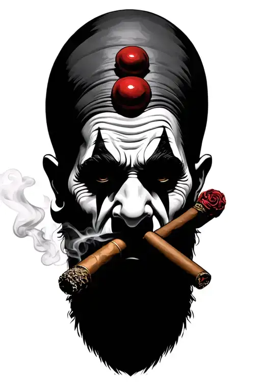 Smoking Cigar Clown Face