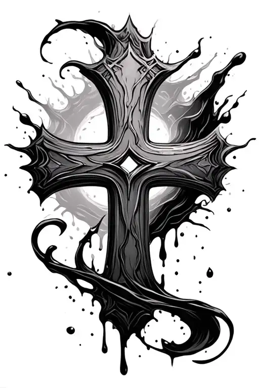 Cross With Flowing Blood