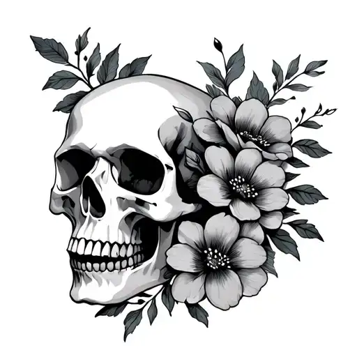 Skull And Flowers Wrapping