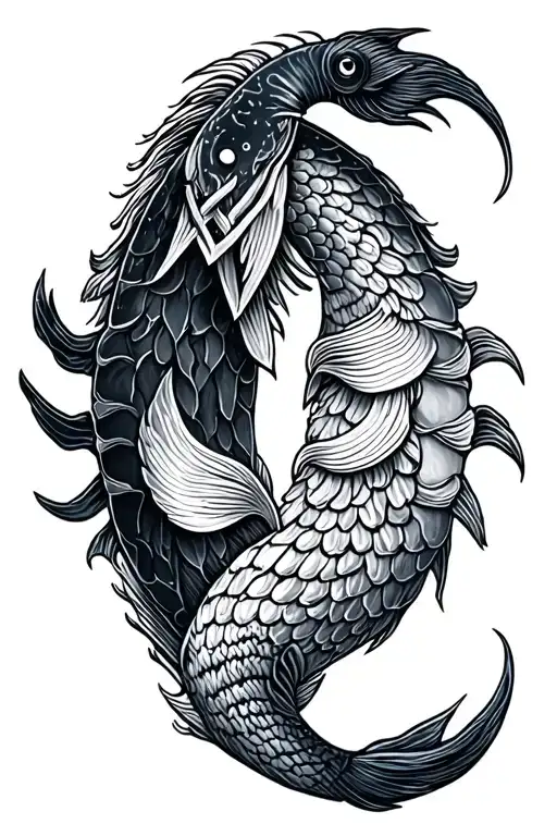 The Symbol Of The Pisces Zodiac Combined With The Symbol Of The Scorpio Sign