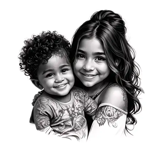 Mom And Her Two Kids