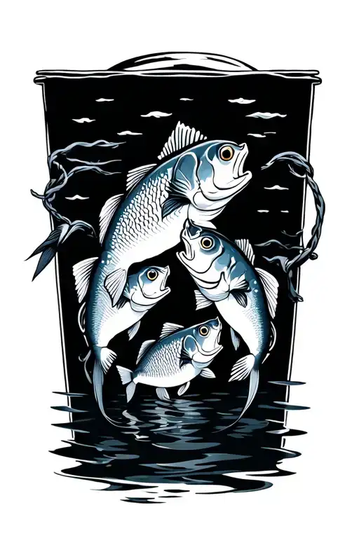 Fish String With 3 Caught Fish