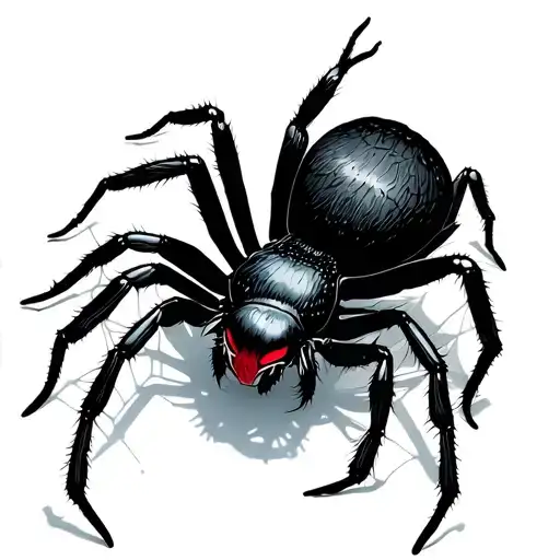 Black Widow Spiders With Webs