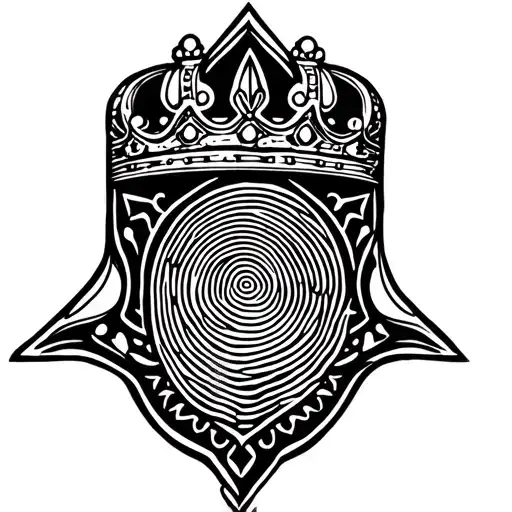 Jewish Hamsa Hand With Kings Crown And Fingerprint