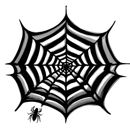 Simple Spider Web With Small Spider But Mean Looking