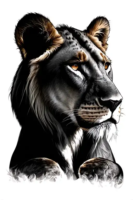 Lioness And Cub Looking