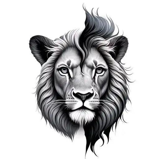 Half Lion Half Lamb Face Morphing