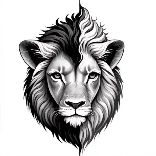 Half Lion Half Lamb Face