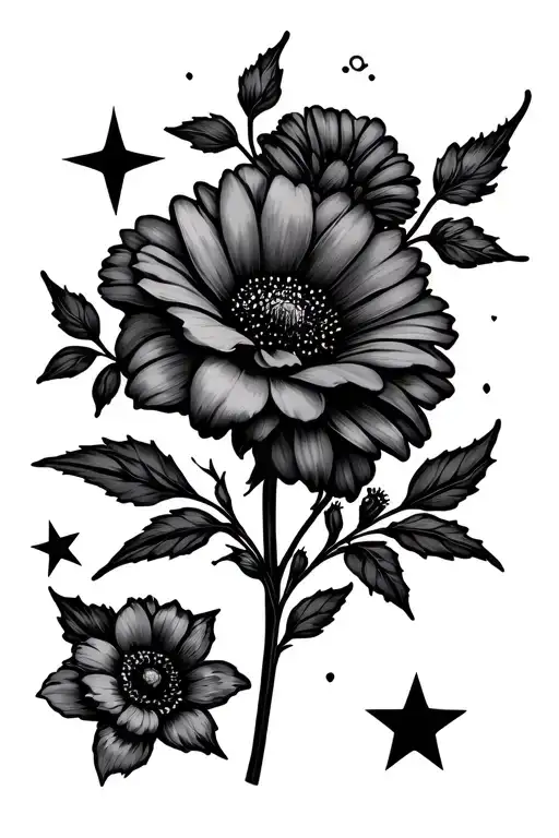 Flowers Stars And Date