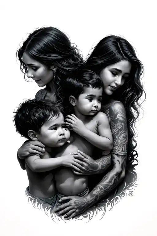 Mother And These 3 Children