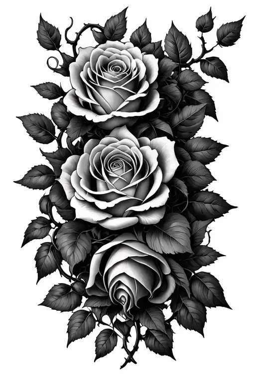 Rose And Thorn Vine Wrapping Around