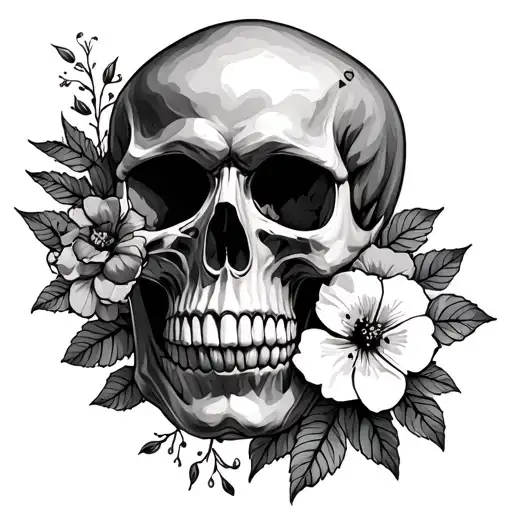 Skull And Flower