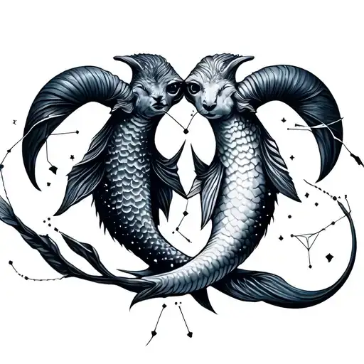 Pisces And Aries Constellation Intertwined
