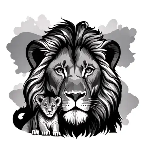 Lion With Cub