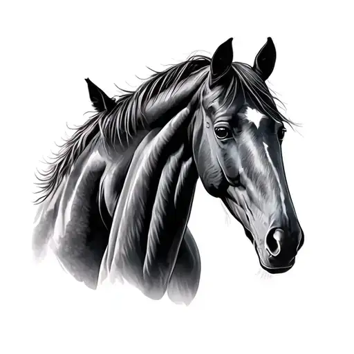 2 Horses Black And Bay