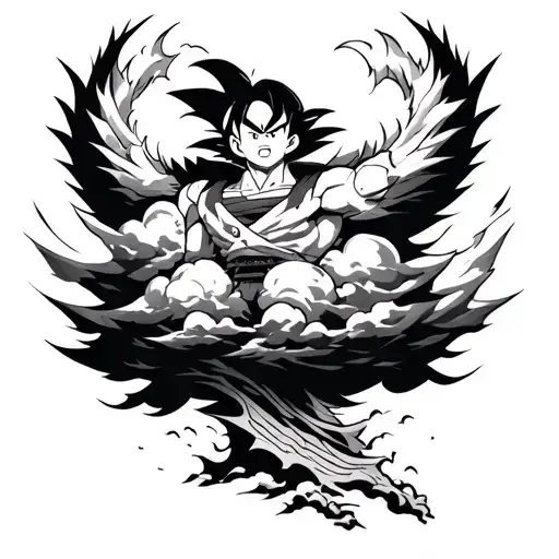 Everything Happens For A Reason Infront Of A Dragon Ball Z Nimbus Cloud