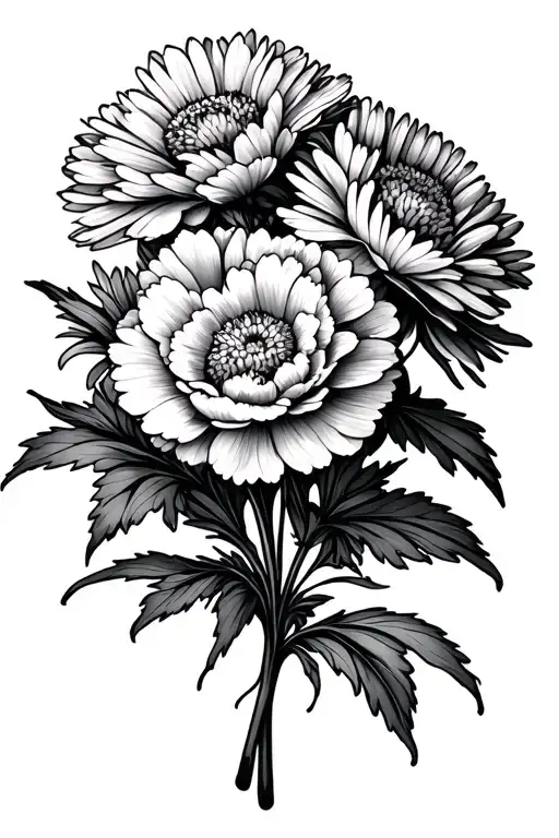 Carnation And Aster Bouquet