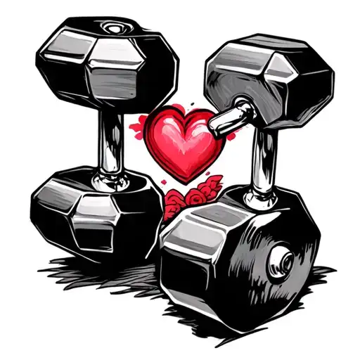 Dumbell With Heart Shape