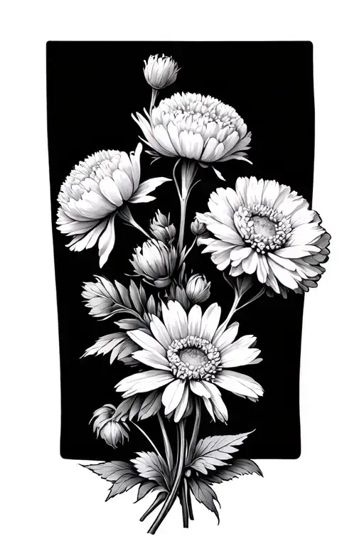 Carnation And Aster Bouquet