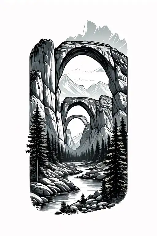 Yosemite Zion Arches Incorporated Into The Design