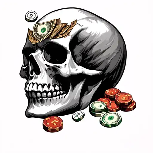 Skull Gambling Money Women