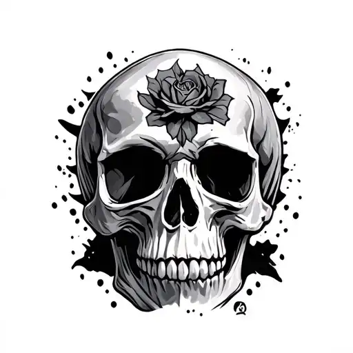 Skull In Side A Card Featuring