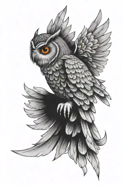 Athena Owl Flying