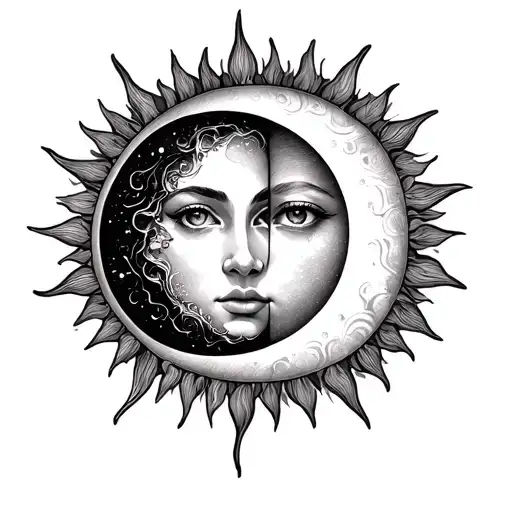 Sun Moon Merging Together