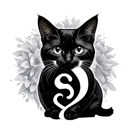 Cat Outline With Letter S In It