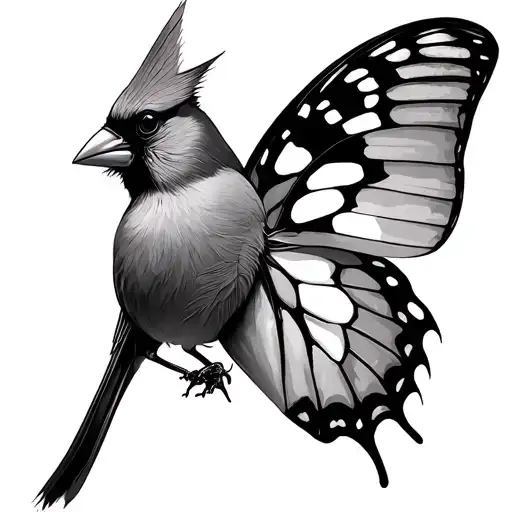 Cardinal And Butterfly