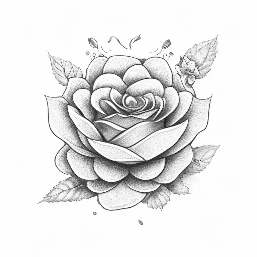 A Black-grey Tattoo Of A Blooming Flower With The Word 'Vera' Incorporated Into The Stem