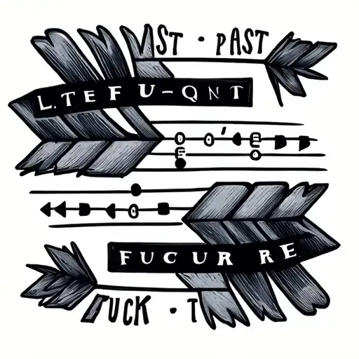 The Past Doesn't Equal The Future Arrows Incorporating 'Fuck It' In Morse Code