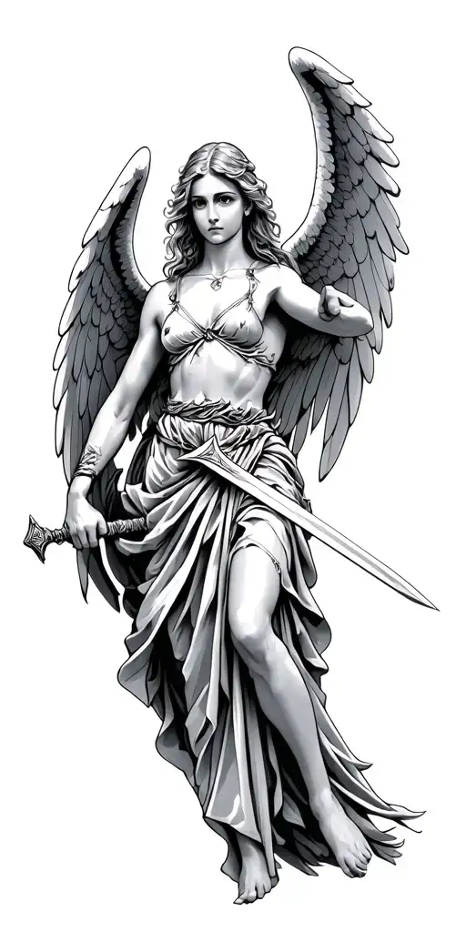 Angel Holding A Sword