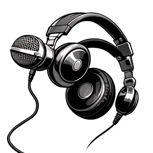 Dj Headphones With Old School Microphone