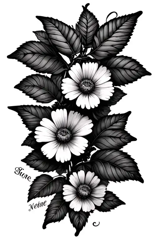 Butterfly With Three Flowers And Three Names On The Vine