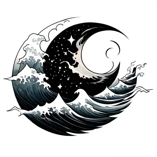 Wave And Moon