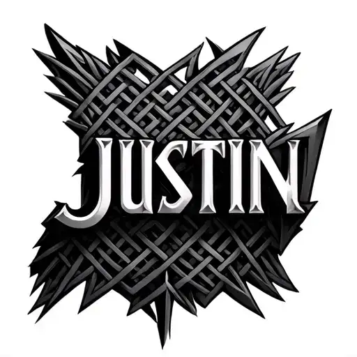 3D Lattice Pattern With The Name Justin In It