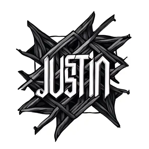 3D Lattice Pattern With The Name Justin In It