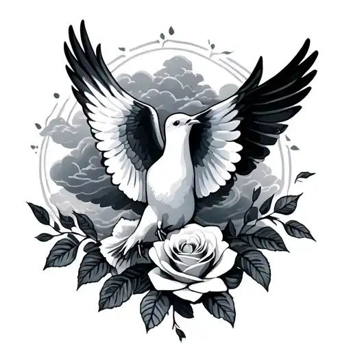 Doves Clouds And Roses