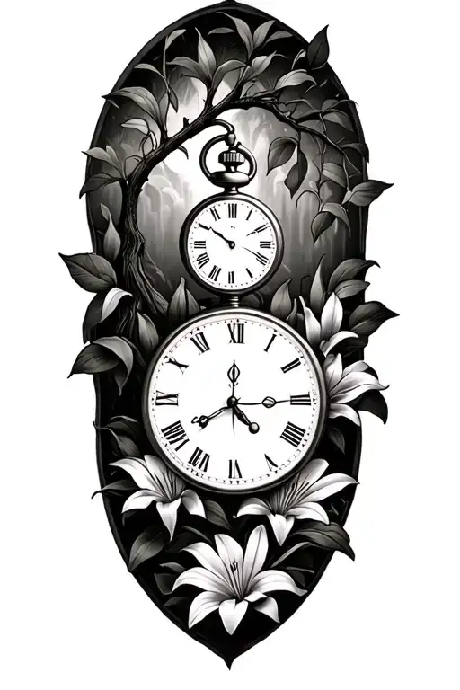 2 Pocket Watches With A Willow Tree And A Couple Of Lilys