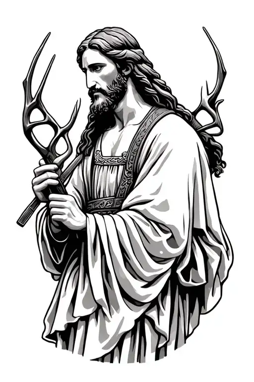 Jesus And Hunting Scene