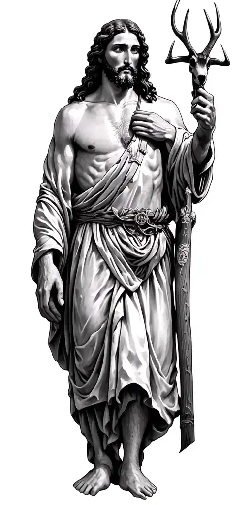 Jesus And Hunting Scene